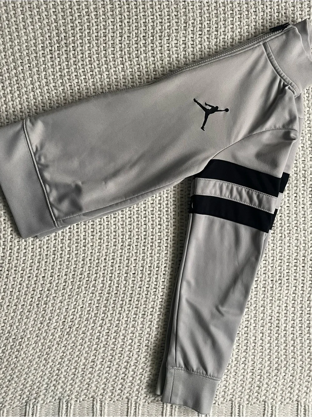Jordan Light Gray with Black Stripes Performance Track Matching Set
